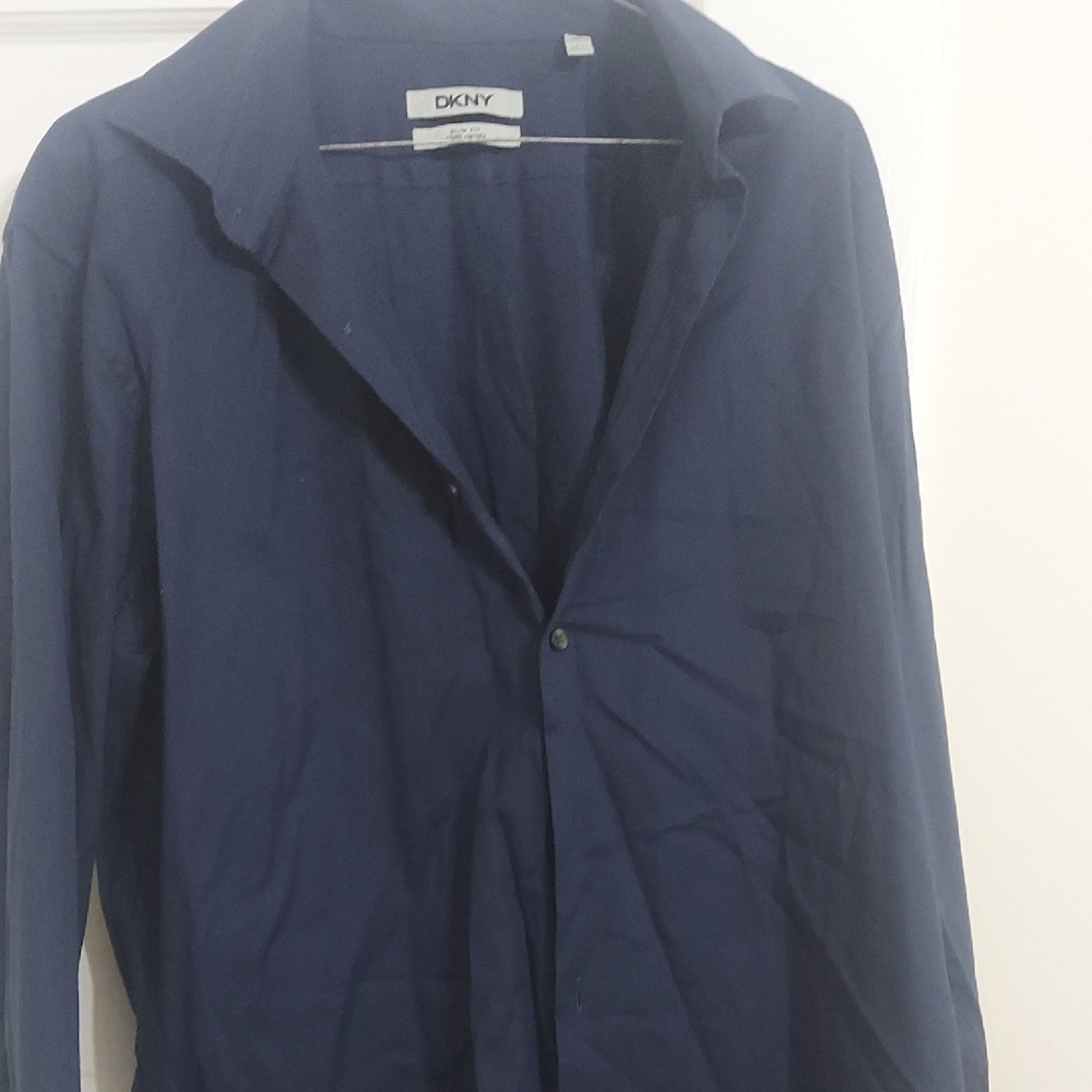 DKNY Men's Dark Navy Button-Up Shirt